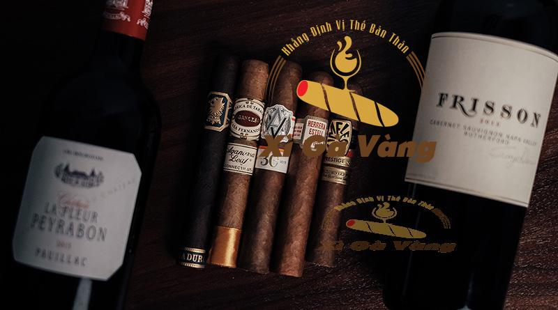 Rượu vang được nhiều người lựa chọn khi thưởng thức cùng xì gà